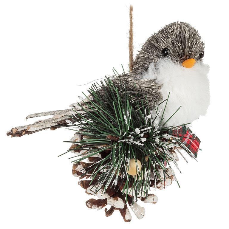 Chickadee On Pine Cone Ornament