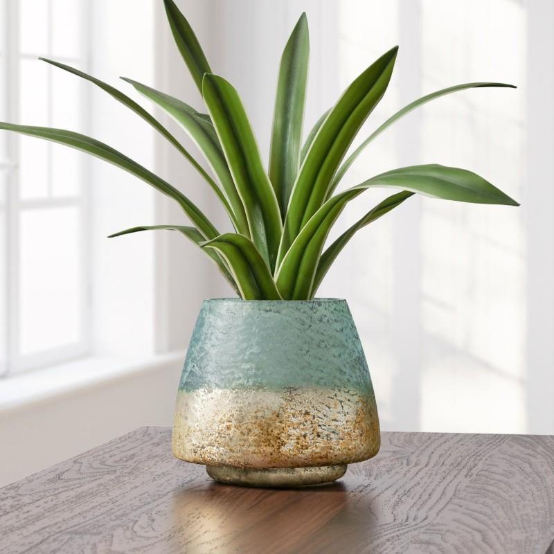 Cambria Seagreen Glass Hurricane Vase