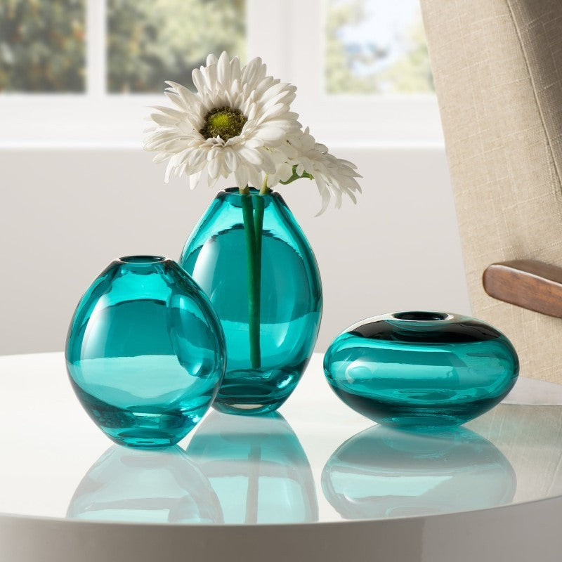 Mini Turquoise Glass Bud Vase