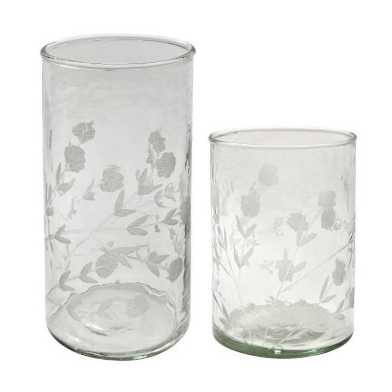 Clear Flora Drinking Glasses