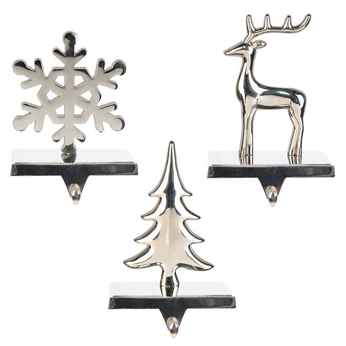 Shiny Silver Metal Stocking Holder