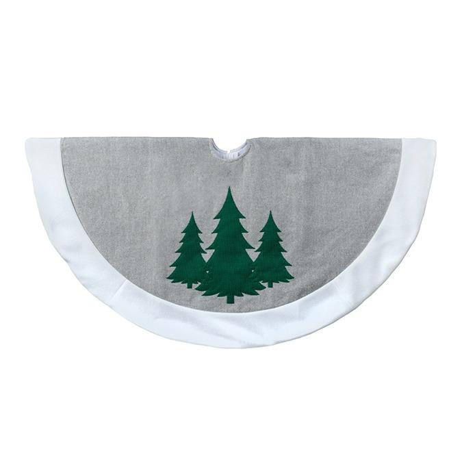 Gray & Green Felt Tree Skirt