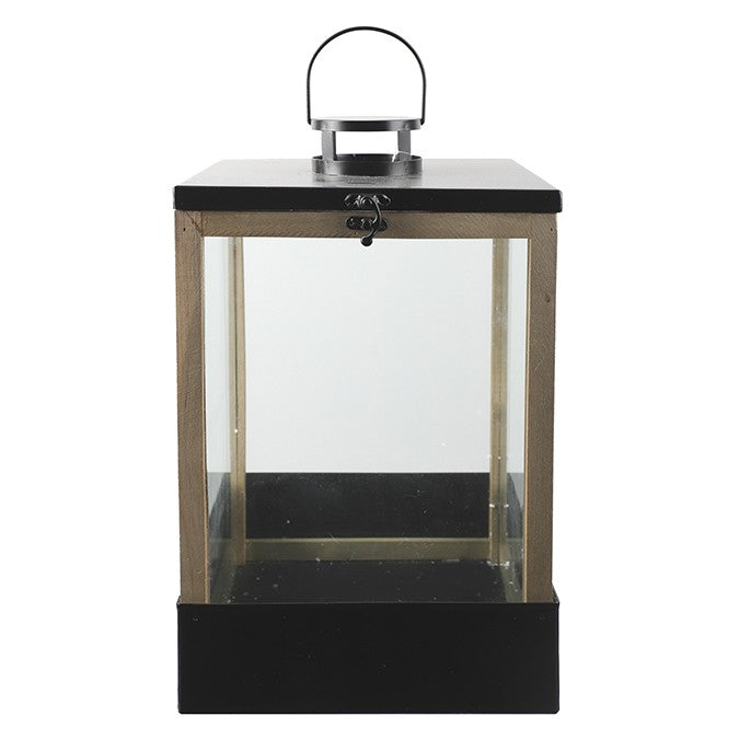 Wood & Metal Candle Lantern, 17"H