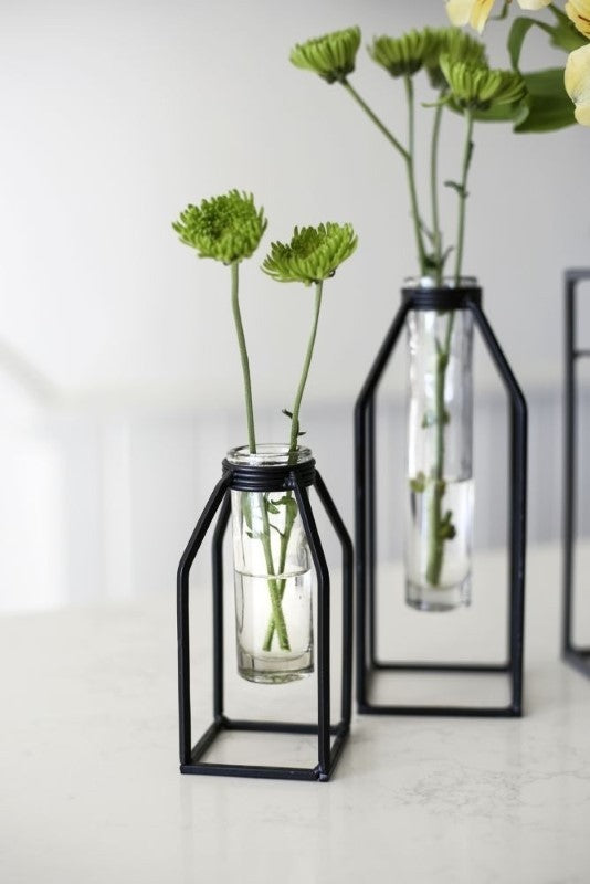 Black Iron Stand Vase