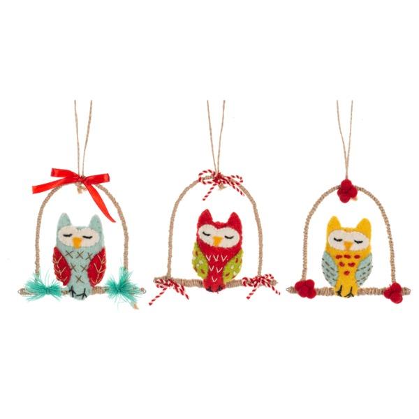 Cottage Owl Ornaments