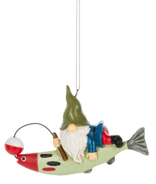 Gnome Fishing Ornament