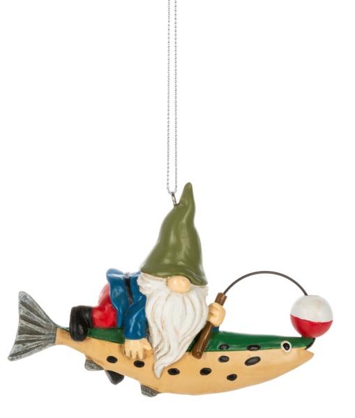 Gnome Fishing Ornament