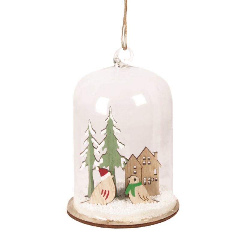 Village In Glass Cloche Ornament