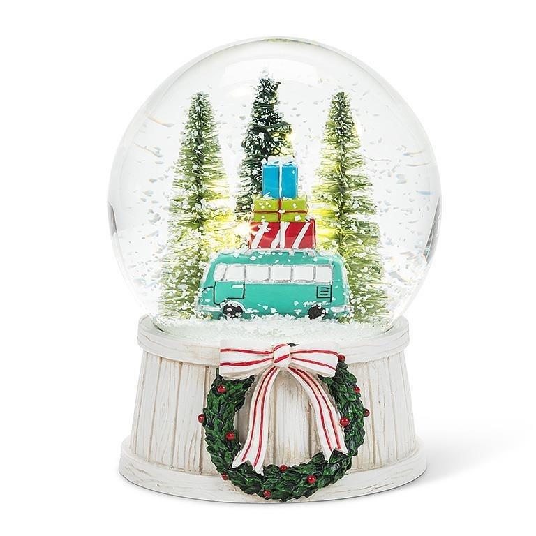 Holiday Bus LED Snow Globe, 5"H