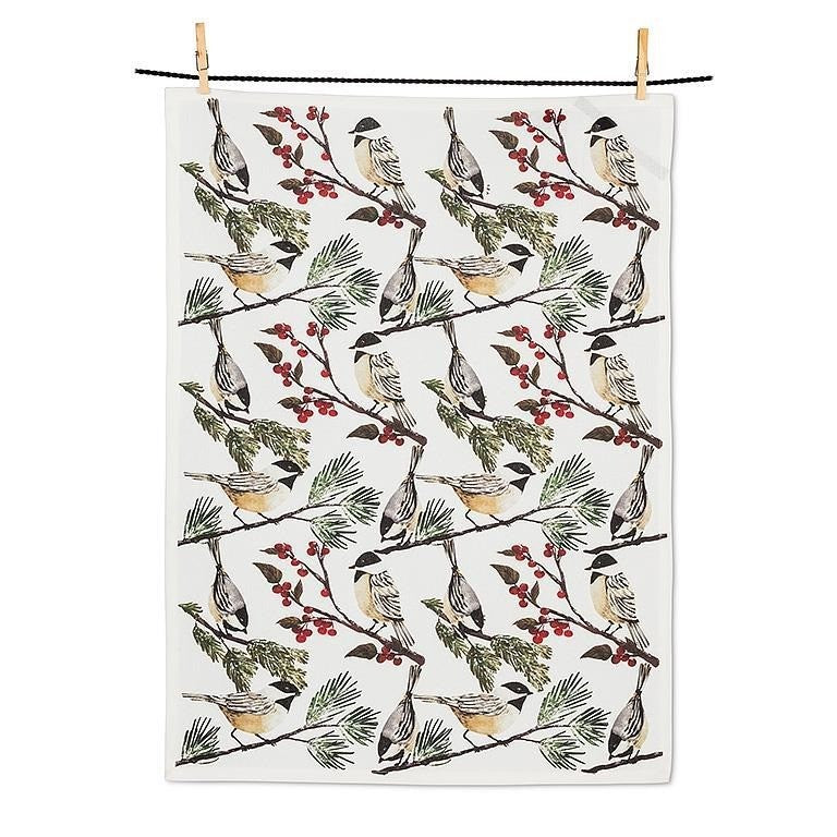 Chickadee Print Tea Towel