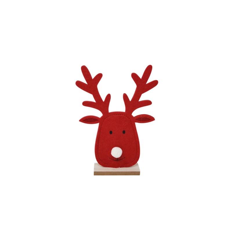 Red Felt Deer Head