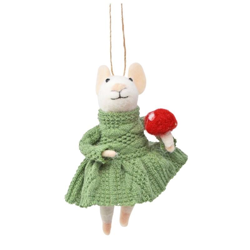 Mouse In Green Dress Ornament