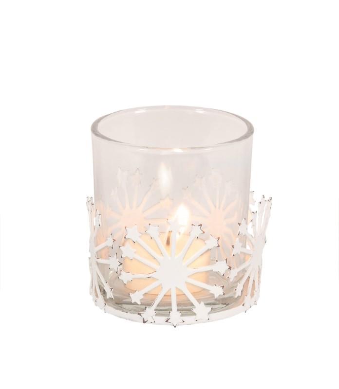 White Snowflake Tealight Candle Holder