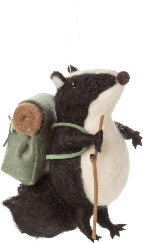 Felt Hiking Badger Ornament