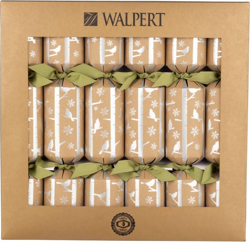 Walpert Eco Birch & Cardinal Christmas Crackers, Set of 6