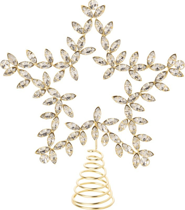 Gold Mirrored Jewel Tree Topper, 11"H