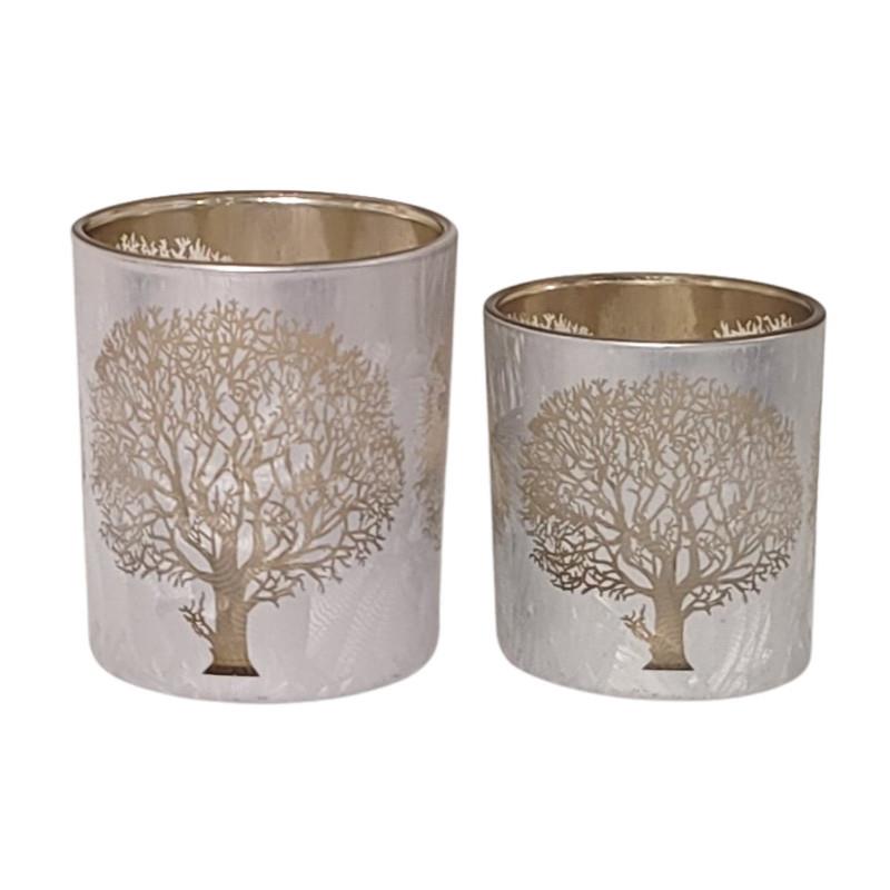 Silver Frost Candle Holder