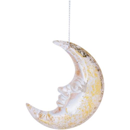 Face In The Crescent Moon Ornament