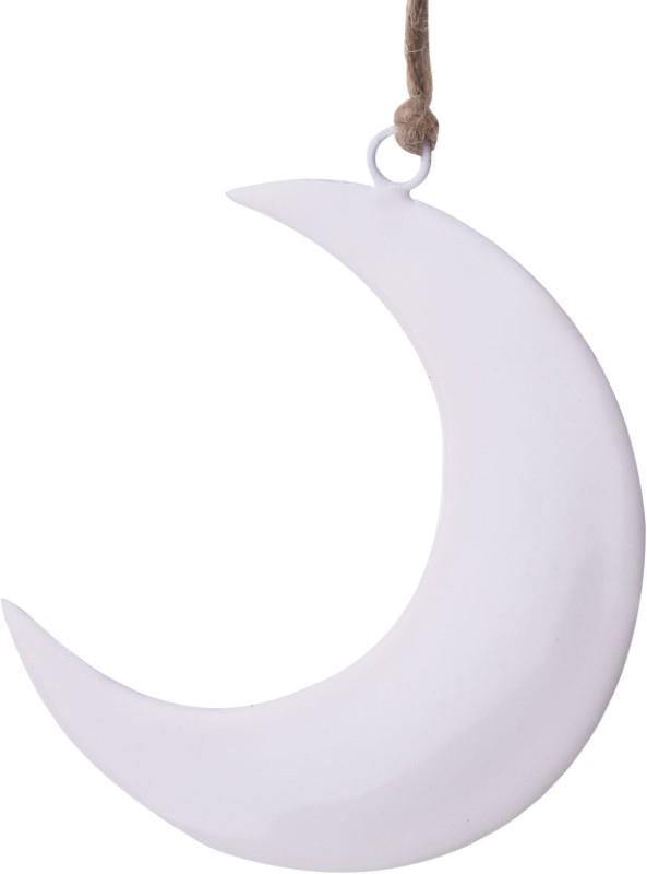 White Enamel Cresecent Moon Ornament