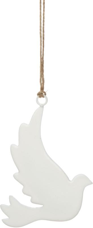 Shiny White Enamel Dove Ornament