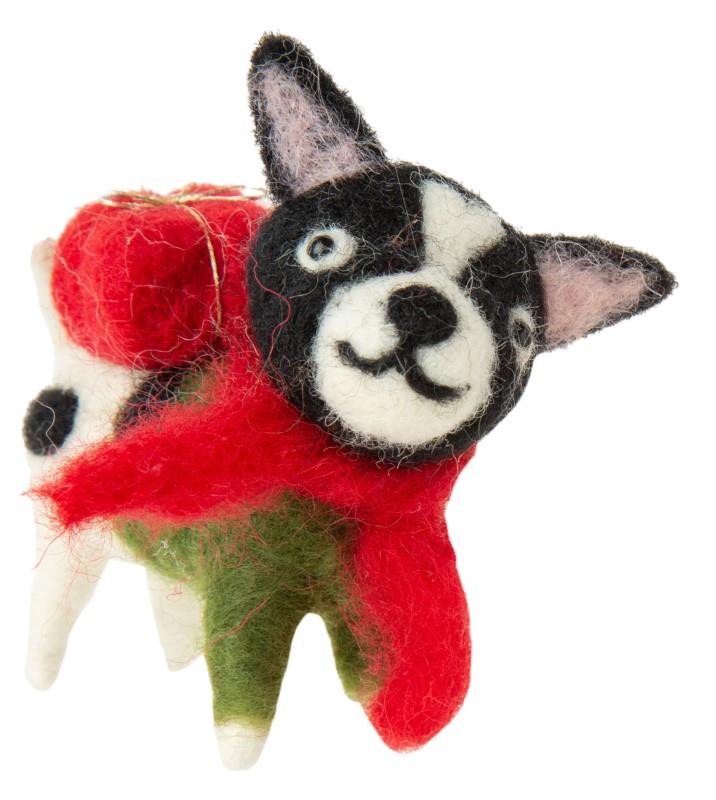 Dog with Gift Ornament