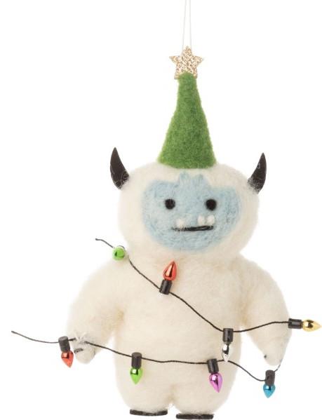 Abominable Snowman With String Light Ornament