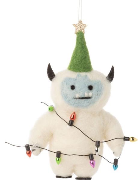 Yeti With String Light Ornament