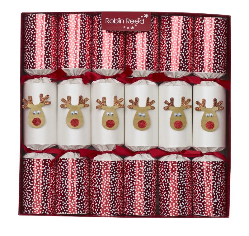 Robin Reed Racing Reindeer Christmas Crackers, Set of 6