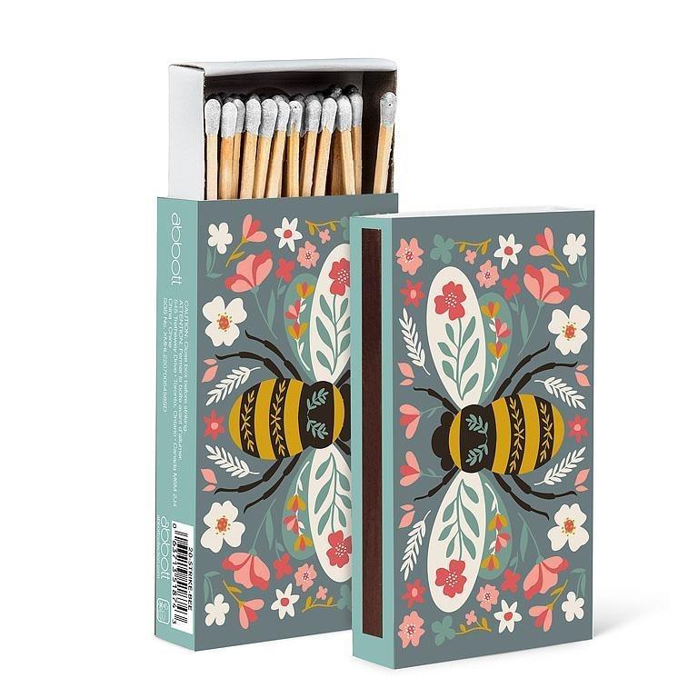 Colourful Floral Bee Matches, 45 Sticks