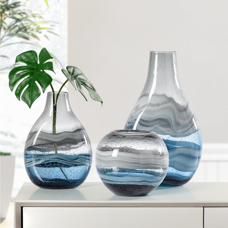 Andrea Swirl Vase - Blue