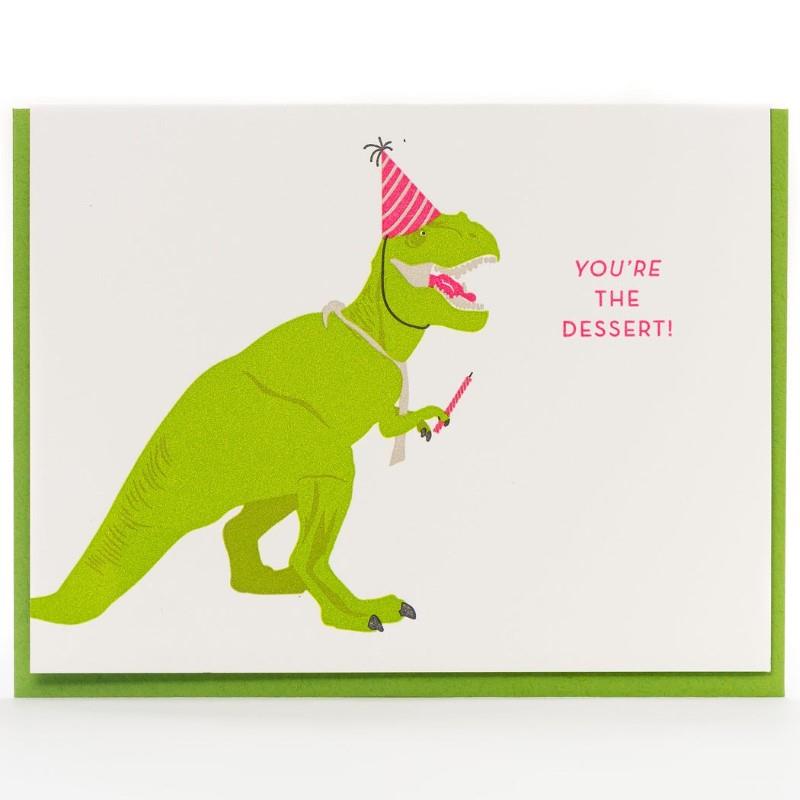 Dino Dessert Birthday Card