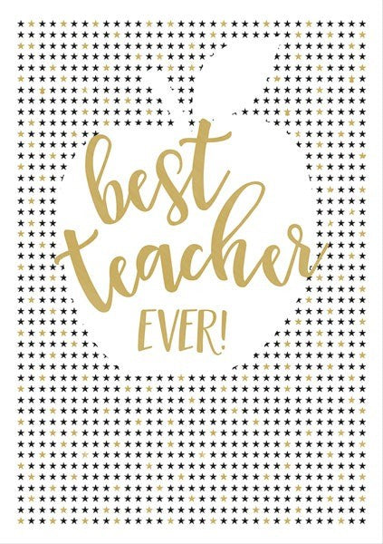 Best Teacher Ever Apple Thank You Card
