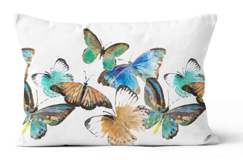 Multi Butterflies Rectangular Toss Cushion, 16x24