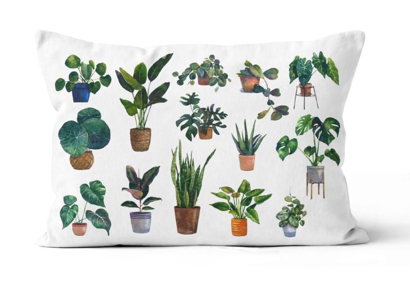 Potted Plant Rectangular Outdoor Cushion
