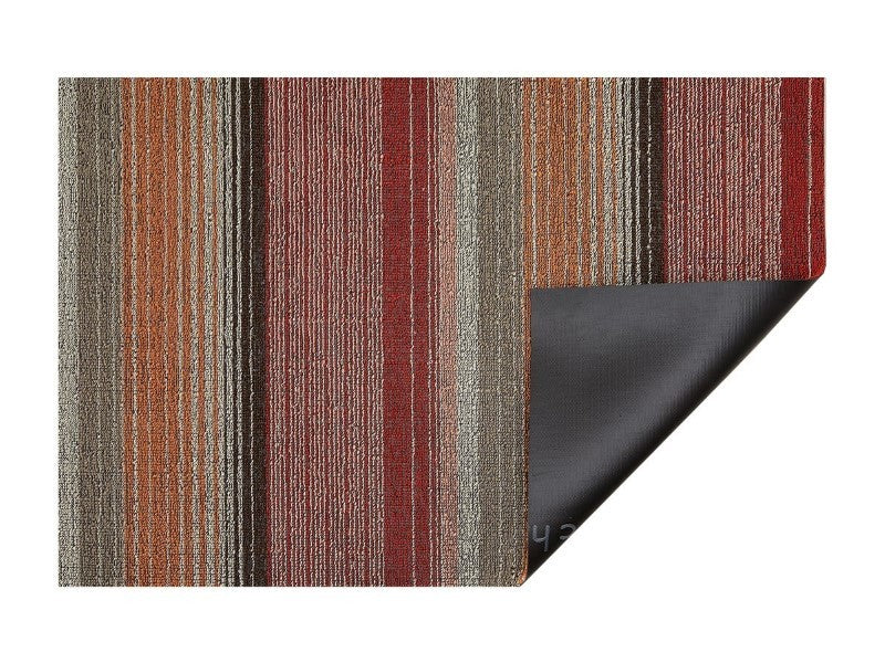 Chilewich Pop Stripe Shag Floor Mat, Paprika