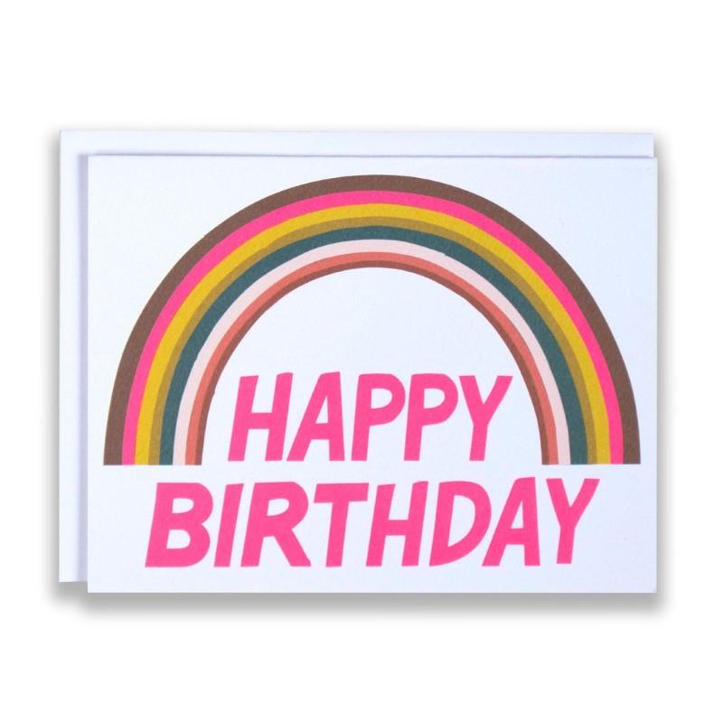 Neon Rainbow Birthday Card