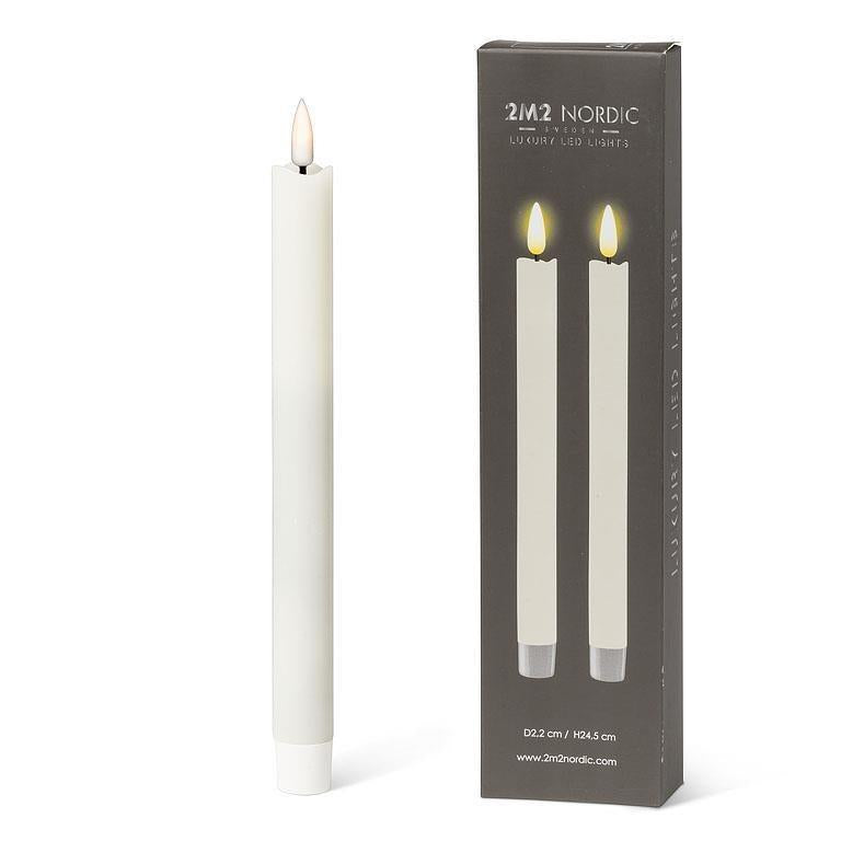 Luxlite Sand LED Taper Candles, Set of 2