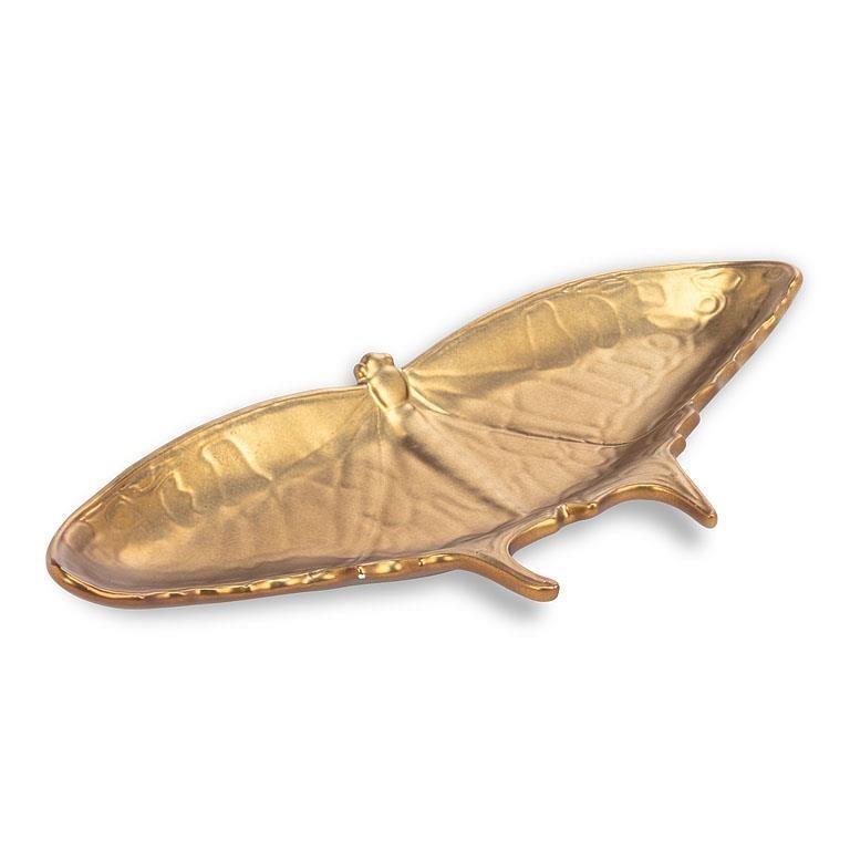Wide Butterfly Dish in Gold