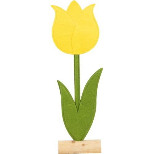 Standing Felt Yellow Tulip