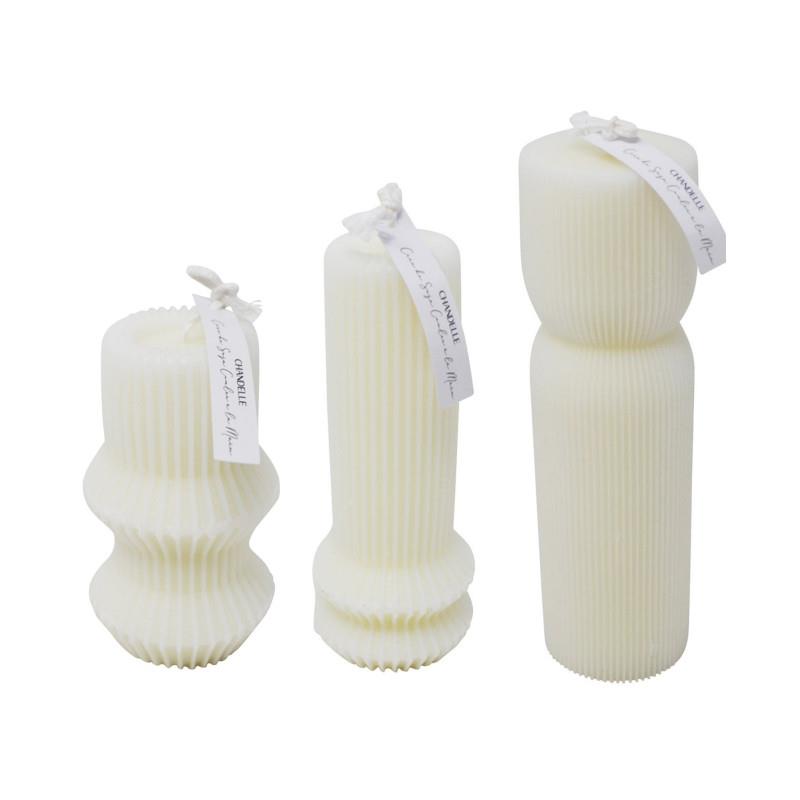 Soy Wax White Ribbed Candle