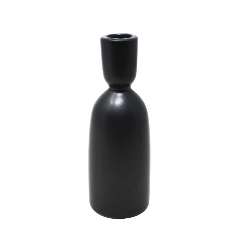 Black Ceramic Taper Candle Holder