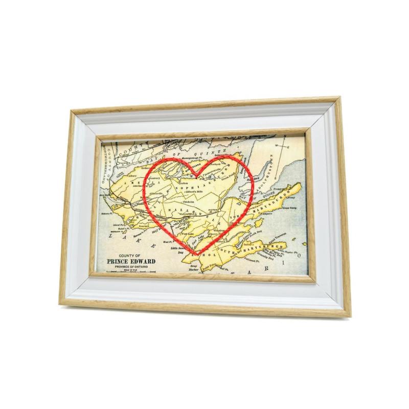 Prince Edward County Heart Map - 4" x 6"