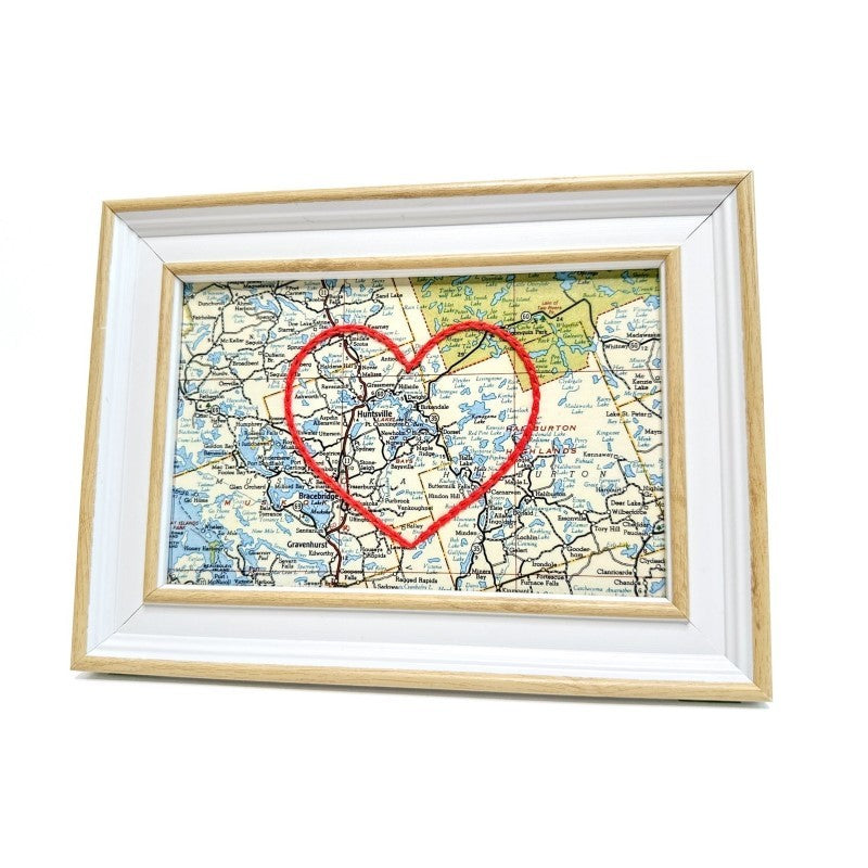 Lake Of Bays Heart Map - 4&quot; x 6&quot;
