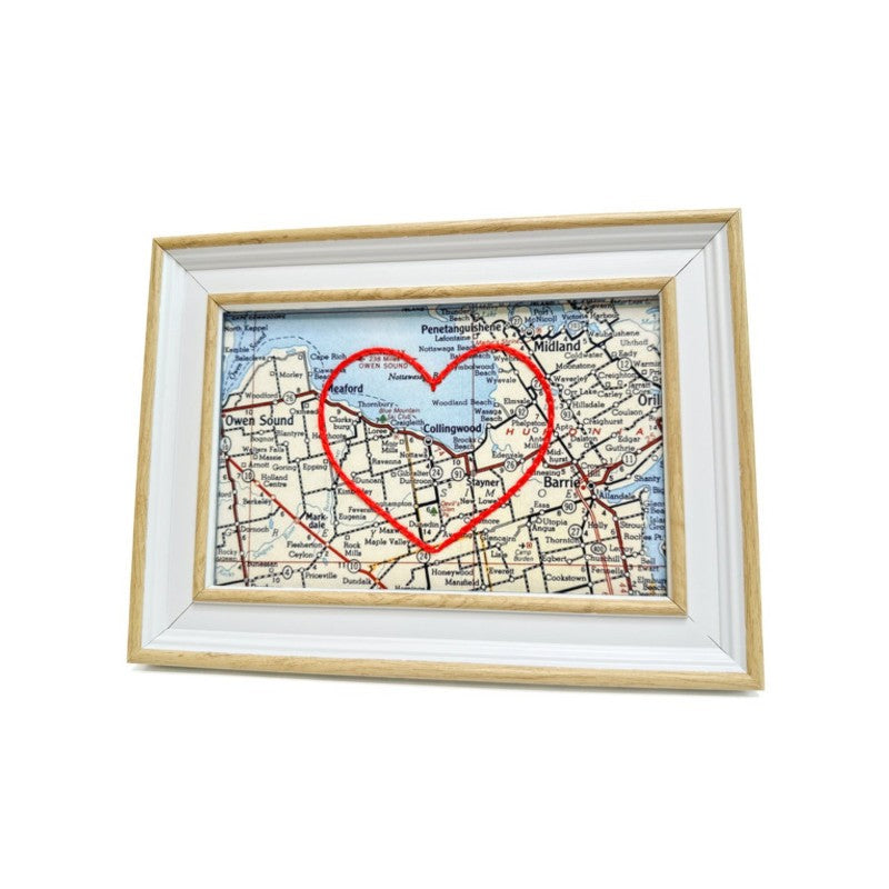 Collingwood Heart Map - 4&quot; x 6&quot;