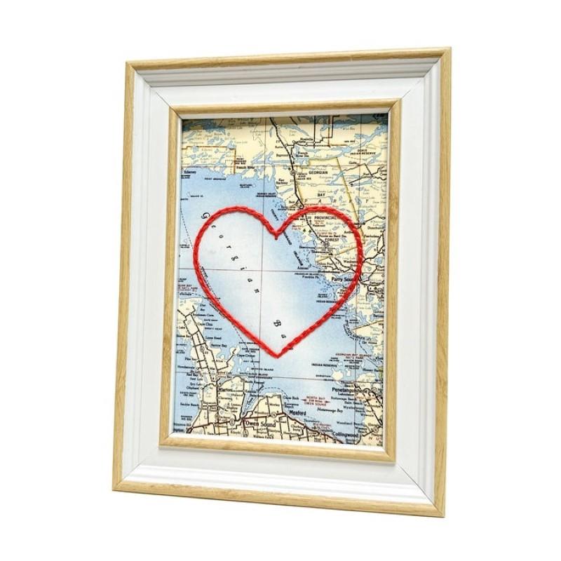 Georgian Bay Heart Map - 4" x 6"