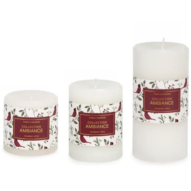 White Pillar Cranberry Apple Scented Candle