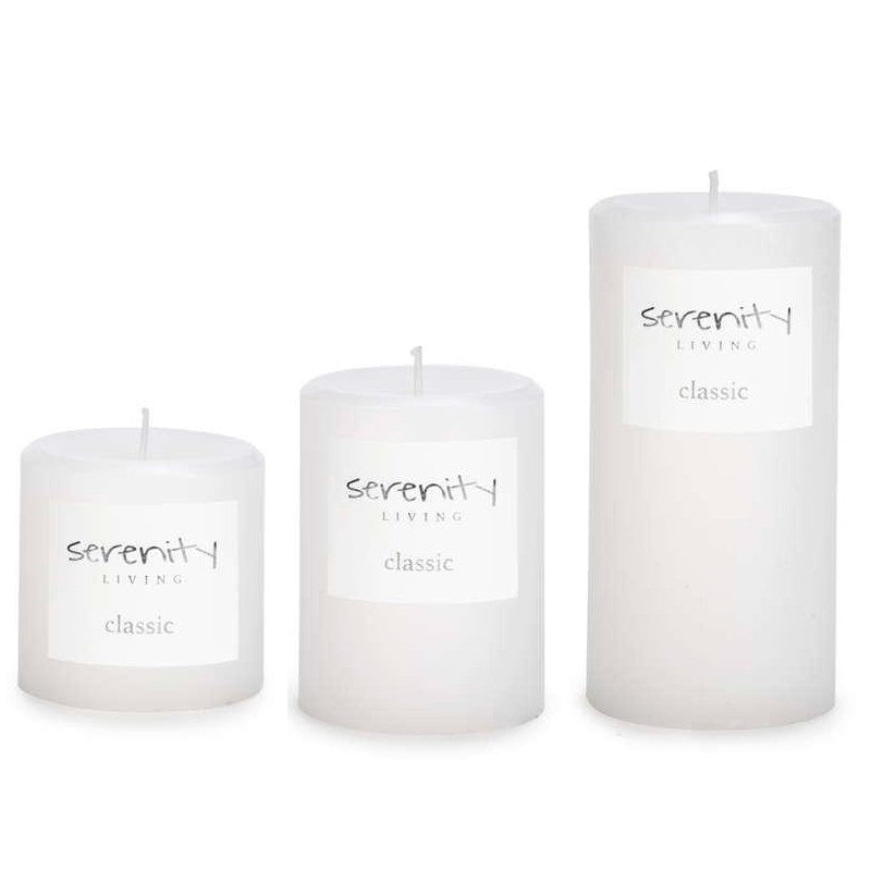 Serenity White Pillar Candle