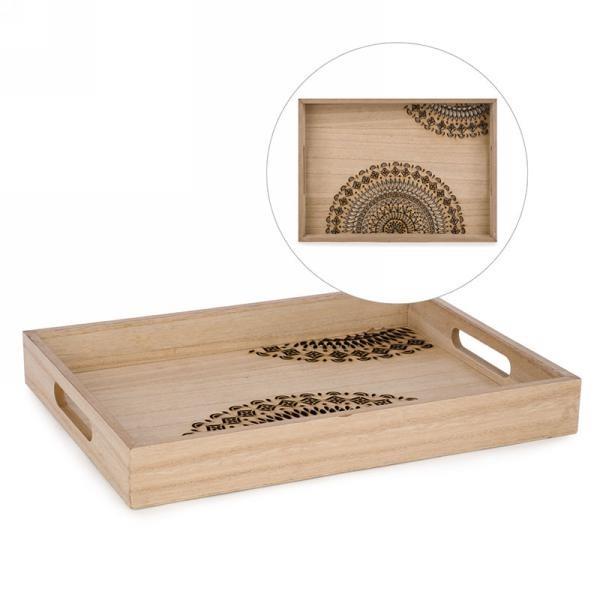 Natural Carved Serving Tray