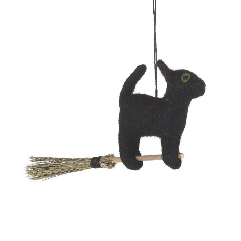 Flying Black Cat Handmade Ornament