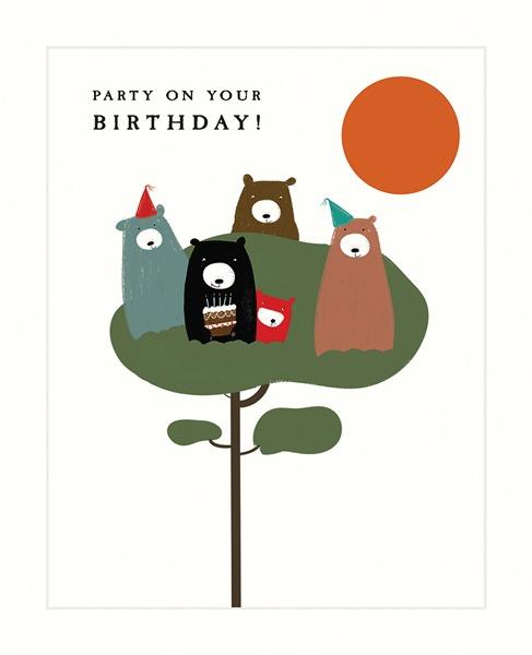 Bear Party Birthday Card